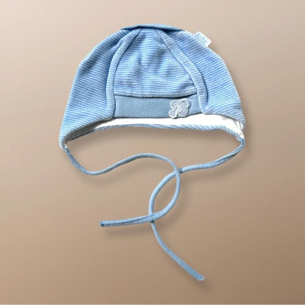⭐️ 5 for $25 MirMar Blue Newborn Baby Hat with Ties